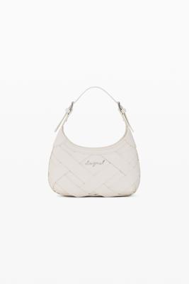 kleine gevlochten tas logo - BROWN - U