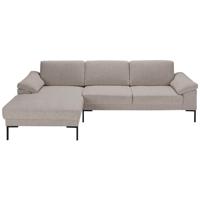 Leen Bakker - Bank Tom Met Chaise Longue Links - Java - Stof - Beige - 162x261x84 Cm