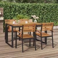 Tuintafel met U-vormige poten 140x80x75 cm massief acaciahout - thumbnail