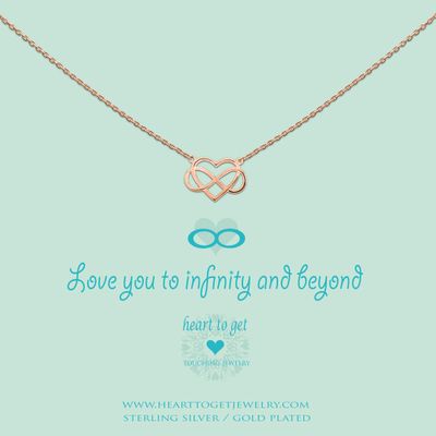 Heart to get N184IHE13R Ketting Heart/Infinity Love you... zilver rosekleurig