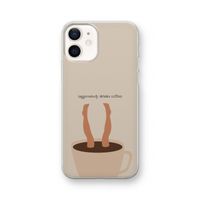 Aggressively drinks coffee: iPhone 12 Transparant Hoesje Aggressively drinks coffee: iPhone 12 Transparant Hoesje