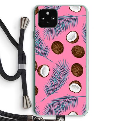 Kokosnoot roze: Pixel 5a 5G Transparant Hoesje met koord