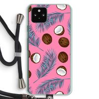 Kokosnoot roze: Pixel 5a 5G Transparant Hoesje met koord