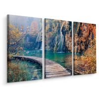 Schilderij - Loopbrug door het paradijs, 3 luik, premium print - thumbnail