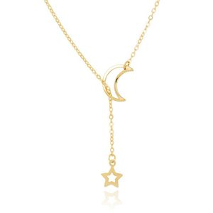 LGT Jewels Dames ketting Cresent Moon Star Goudkleurig
