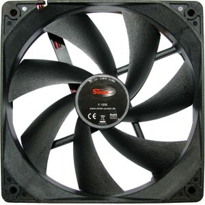 Inter-Tech Sinan F120-S PC-ventilator Zwart (b x h x d) 120 x 120 x 25 mm