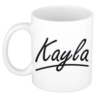 Kayla voornaam kado beker / mok sierlijke letters - gepersonaliseerde mok met naam - Naam mokken - thumbnail