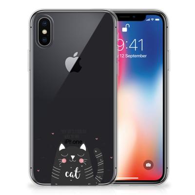 Apple iPhone X | Xs Telefoonhoesje met Naam Cat Good Day Apple iPhone X | Xs Telefoonhoesje met Naam Cat Good Day