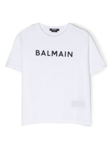 Balmain Kids t-shirt à logo imprimé - Blanc