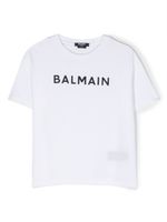 Balmain Kids t-shirt à logo imprimé - Blanc