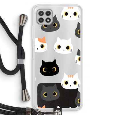 Katten: Samsung Galaxy A22 4G Transparant Hoesje met koord