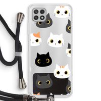 Katten: Samsung Galaxy A22 4G Transparant Hoesje met koord