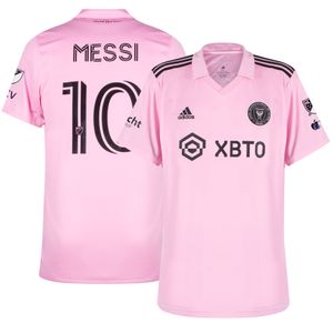 Inter Miami CF Shirt Thuis 2023 + Messi 10 + MLS, Apple TV & Fracht Group Badges