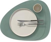 LIND DNA Placemats Nupo - Leer - Pastel Green - Curved - 44 x 37 cm - 2 Stuks