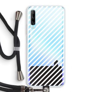 Strepen zwart-wit: Huawei P Smart Pro Transparant Hoesje met koord