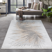 Karpet24 Vloerkleed Mila Modern laagpolig tapijt voor woonkamer, slaapkamer, met elegante glans, glansvezel, diep effect, crème-grijs-240 x 340 cm Karpet24 Vloerkleed Mila Modern laagpolig tapijt voor woonkamer, slaapkamer, met elegante glans, glansvezel, diep effect, crème-grijs-240 x 340 cm