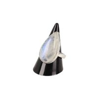 Zilveren Ring Maansteen Regenboog (Model 4)
