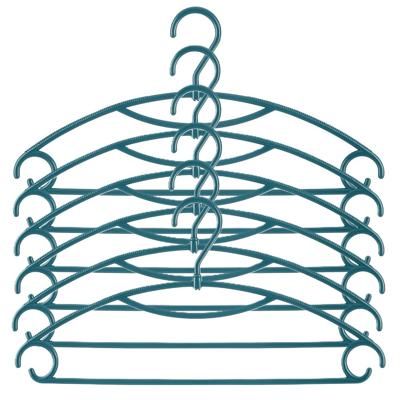 5Five Kledinghangers - 32x stuks - geribbeld kunststof - petrol - 40 x 20 cm 5Five Kledinghangers - 32x stuks - geribbeld kunststof - petrol - 40 x 20 cm