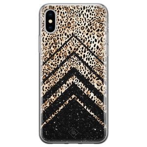 iPhone XS Max siliconen hoesje - Chevron luipaard