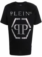 Philipp Plein t-shirt à logo strassé - Noir