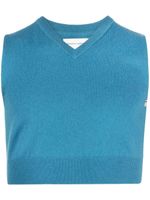 extreme cashmere fine-knit cropped vest - Bleu