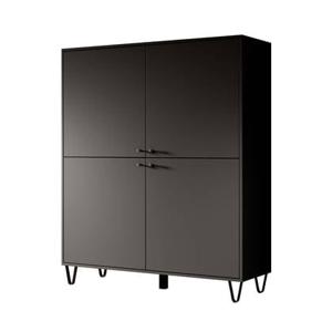 Meubella Dressoir Apula - Antraciet - 124 cm - Dicht