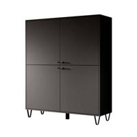 Meubella Dressoir Apula - Antraciet - 124 cm - Dicht - thumbnail