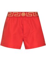 Versace short de bain à détail Greca - Rouge - thumbnail