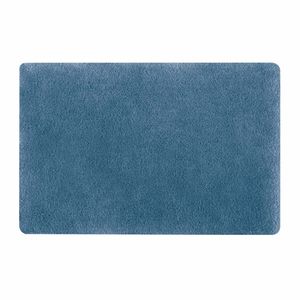 Spirella badkamer vloer kleedje/badmat tapijt - hoogpolig en luxe uitvoering - blauw - 50 x 80 cm - Microfiber   -