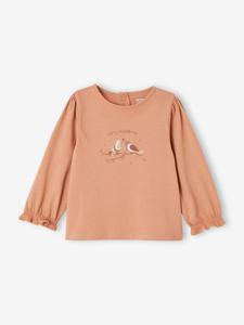 T-shirt blouse met vogelmotief baby's van biokatoen klei