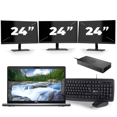 Dell Latitude 5510 - Intel Core i5-10e Generatie - 15 inch - 8GB RAM - 256GB SSD - Windows 11 + 3x 24 inch Monitor Dell Latitude 5510 - Intel Core i5-10e Generatie - 15 inch - 8GB RAM - 256GB SSD - Windows 11 + 3x 24 inch Monitor