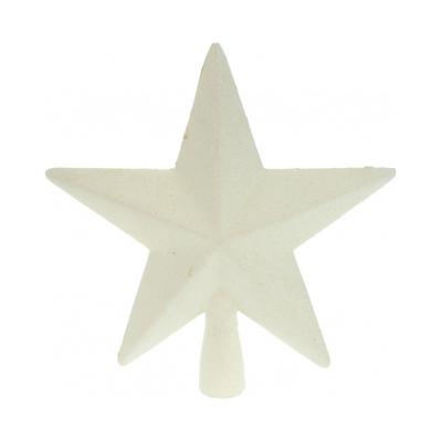 Kerstboom piek - ster - wit - glitters - 19 cm - kunststof kerstpiek - piek