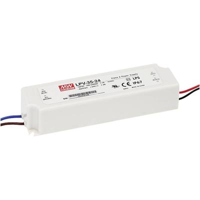 MW Mean Well LPV-35-36 LED-transformator Constante spanning 36 W 0 - 1 A 36 V/DC Niet dimbaar, Overbelastingsbescherming 1 stuk(s)