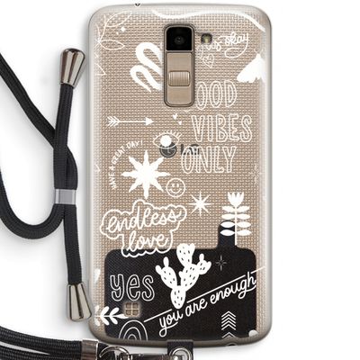 Good vibes: LG K10 (2016) Transparant Hoesje met koord