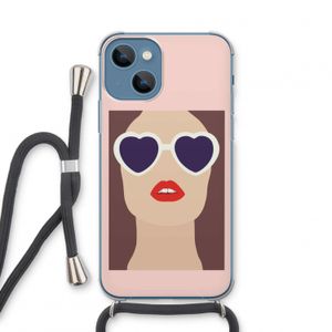 Red lips: iPhone 13 mini Transparant Hoesje met koord
