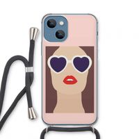 Red lips: iPhone 13 mini Transparant Hoesje met koord