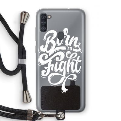 Born to Fight: Samsung Galaxy A11 Transparant Hoesje met koord