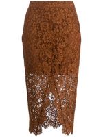 TWINSET floral-lace midi skirt - Marron