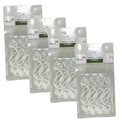 Kerstverlichting bevestigingshaakjes - 64x - wit -?7 cm - bevestiging dakgoot - haakjes