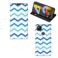 Google Pixel 4a | Hoesje met Magneet | Zigzag Blauw