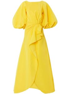 Carolina Herrera robe longue en soie à manches bouffantes - Jaune