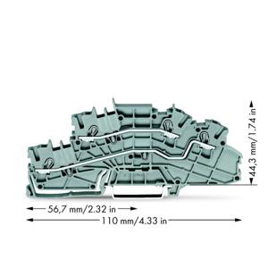 WAGO 2003-6642 Installatie-etageklem 5.20 mm Spanveer Toewijzing: L, L Grijs 50 stuk(s)