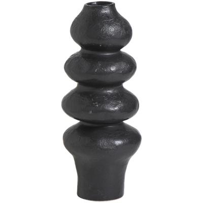 Leen Bakker - Vaas Noah - 33,5xØ13,5 Cm - Keramiek - Zwart - H33.5 Cm