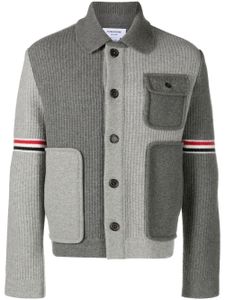 Thom Browne cardigan en laine à design patchwork - Gris