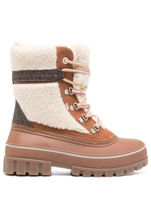Michael Michael Kors bottes Ozzie à bord en peau lainée artificielle - Marron