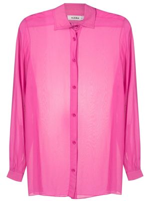 Amir Slama chemise transparente à manches longues - Rose