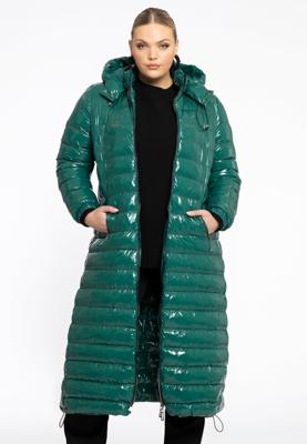 Yoek Puff jas met capuchon | Groen | Maat 46/48