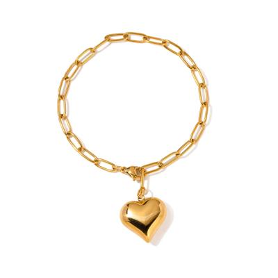 Gouden armband met Groot Hartje Bold