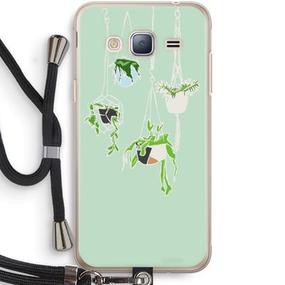 Hang In There: Samsung Galaxy J3 (2016) Transparant Hoesje met koord
