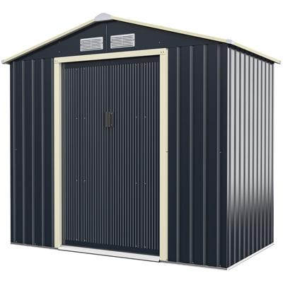 Buiten Metalen Schuur Tuinschuur Stalen Schuur 213 x 127 x 195 cm Grijs